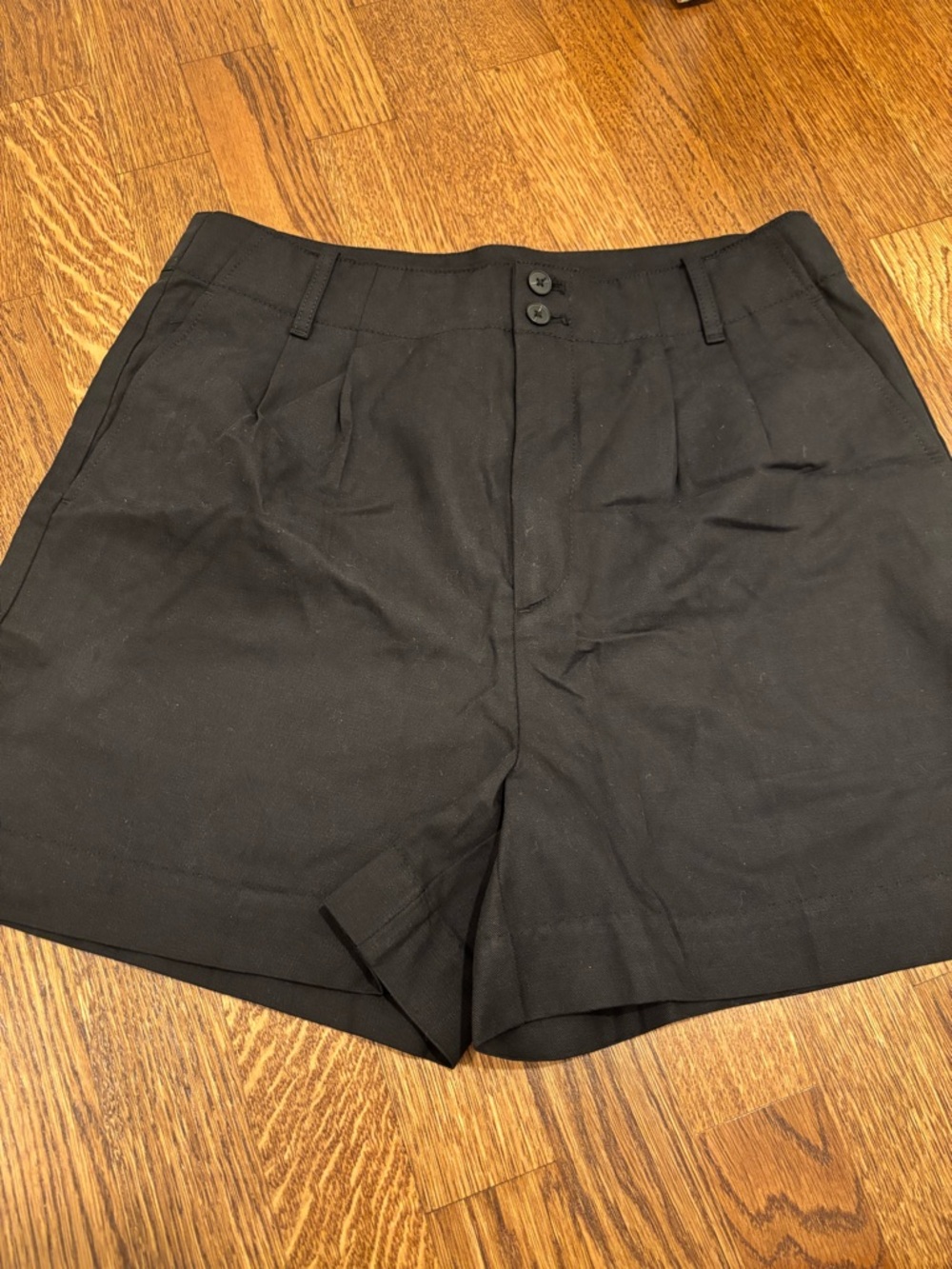 Madewell Black High-Rise Tailored Shorts